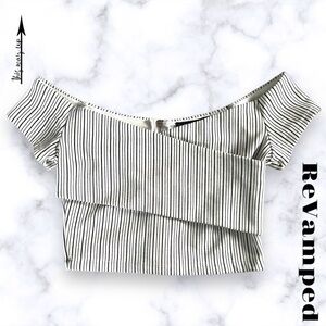REVAMPED Cropped Off-Shoulder Crossover Top
